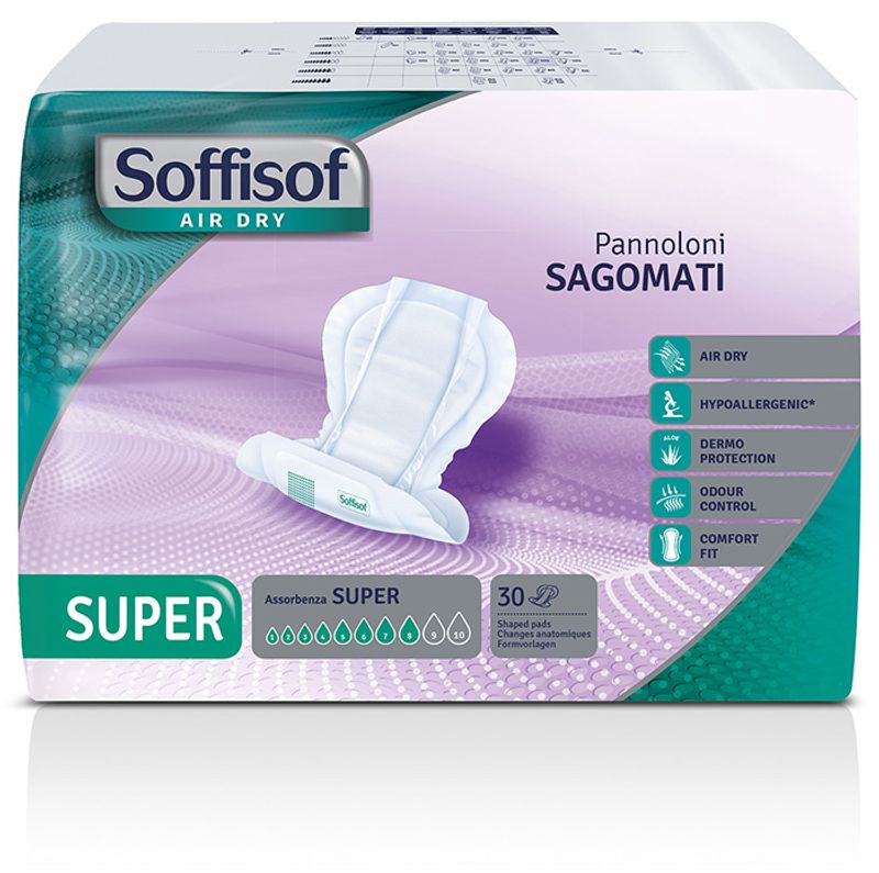 Soffisof Air Dry Pannolone Sagomato Super 30 Pezzi