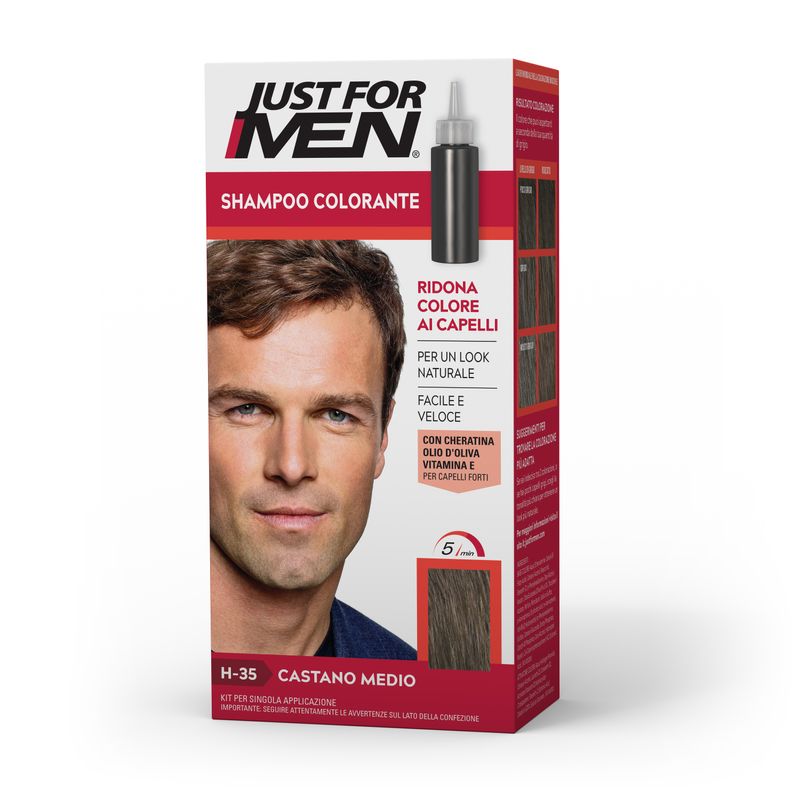 Just For Men Tinta per Capelli Uomo Castano Medio 30ml