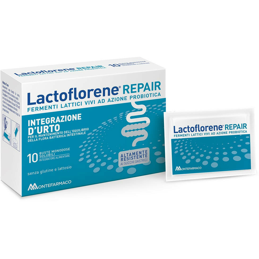 Lactoflorene Repair fermenti lattici vivi ad azione probiotica Integrazione d'Urto 10 buste monodose-1