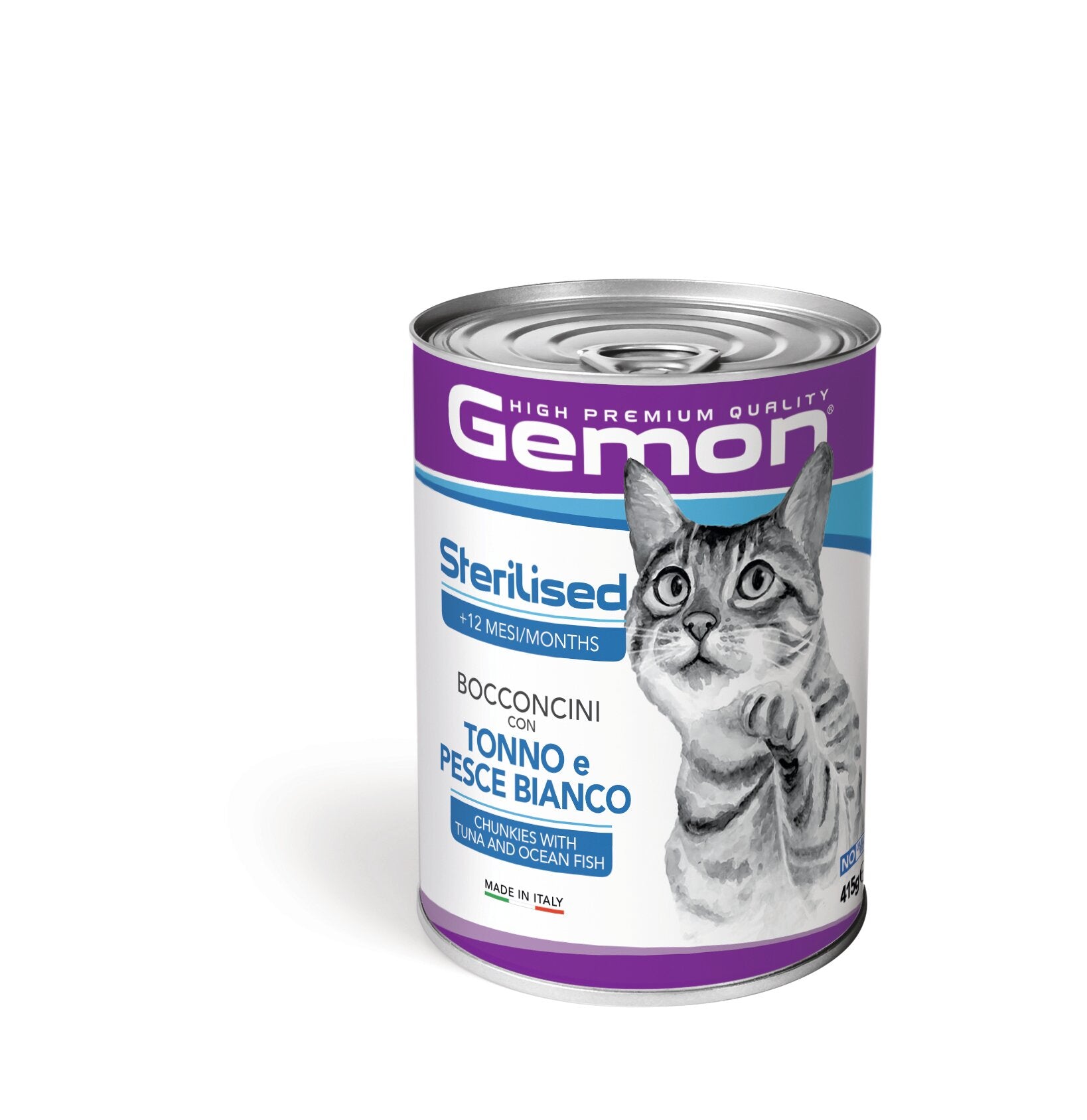 Gemon Bocconcini Tonno E Pesce Bianco Cibo Umido Gatti Adulti Barattolo 400 g