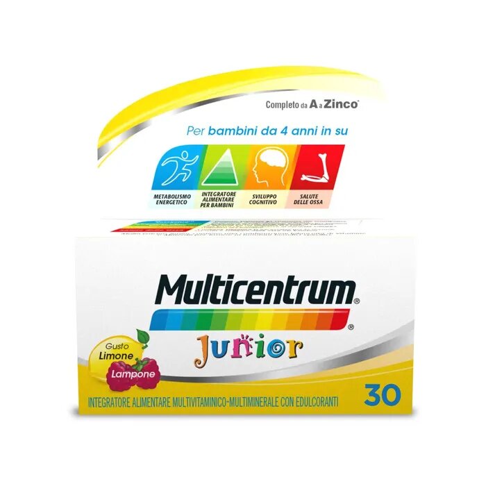 Image of Multicentrum Junior Integratore Alimentare Vitamine Bambini 4+ Vitamina D3 Vitamina C Ferro 30 Cpr