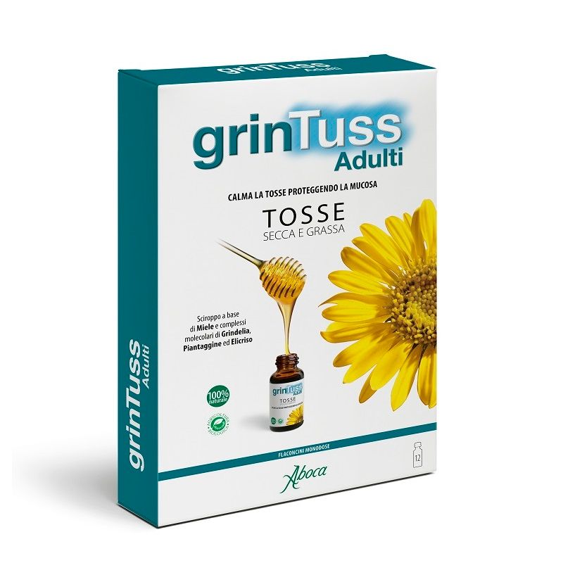Aboca Grintuss Adulti Sciroppo per la tosse secca e grassa 12 flaconcini monodose