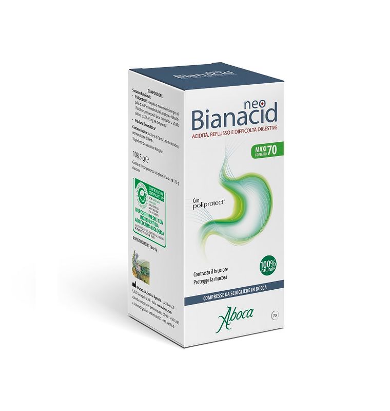 Aboca NeoBianacid integratore per acidità e reflusso Maxi Formato 70 compresse