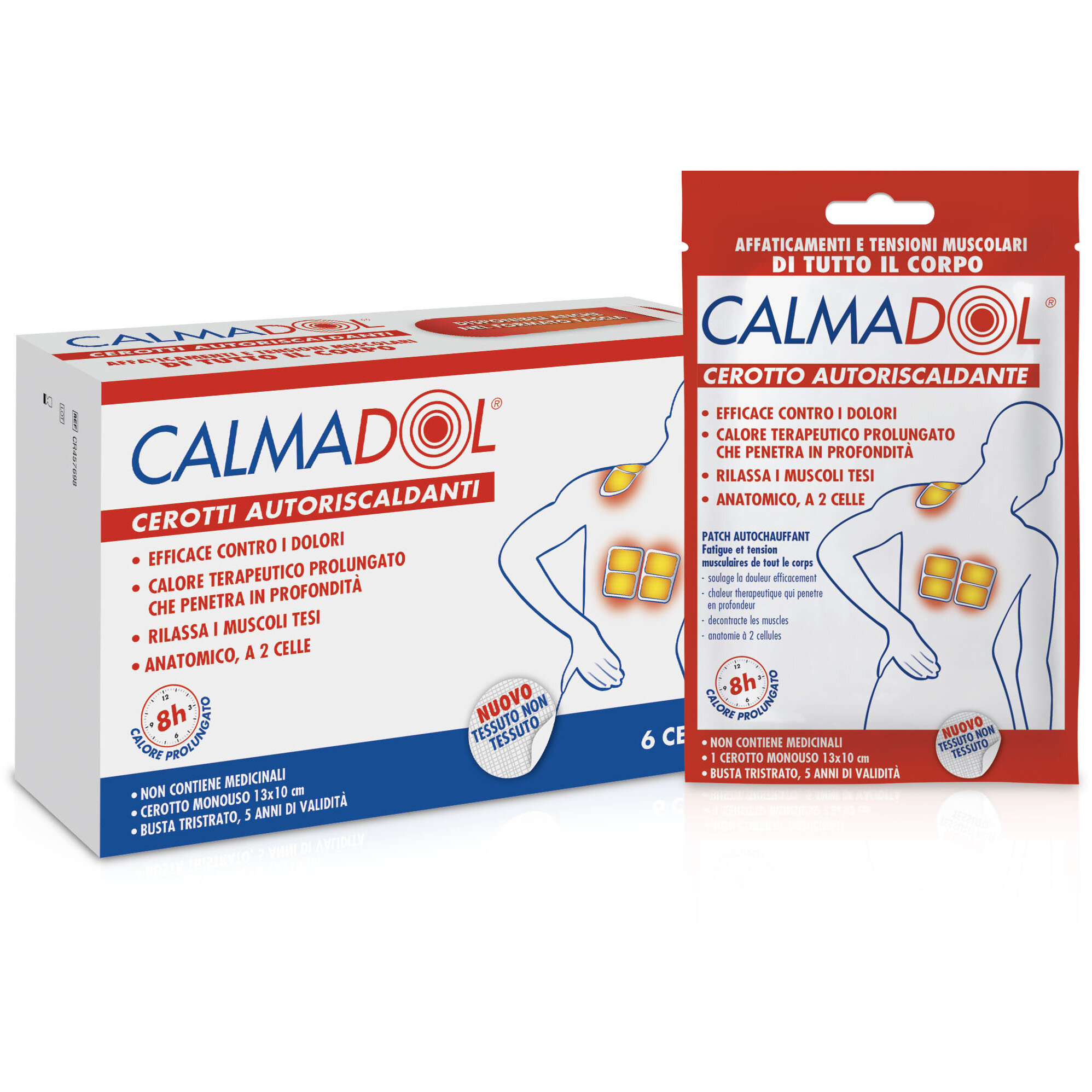 Calmadol Cerotti Autoriscaldanti efficaci contro i dolori 6 cerotti da 13x10 cm