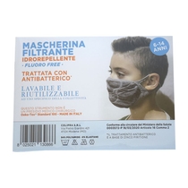 Colipra Mascherina Filtrante Idrorepellente Lavabile 6-14 Anni Bambino colore grigio 1 pezzo