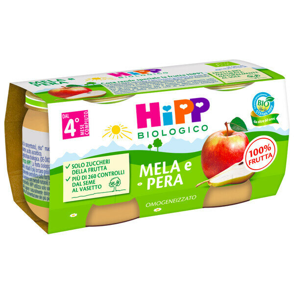 Image of Hipp Omogeneizzato Bio mela e pera 2x80g