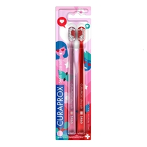 Curaprox 5460 Ultra Soft Love Edition 2 spazzolini rosso e rosa-1