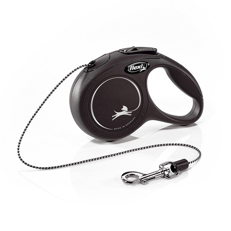 Flexi New Classic In Corda Guinzaglio Per Cani Colore Nero Taglia XS 3m-1