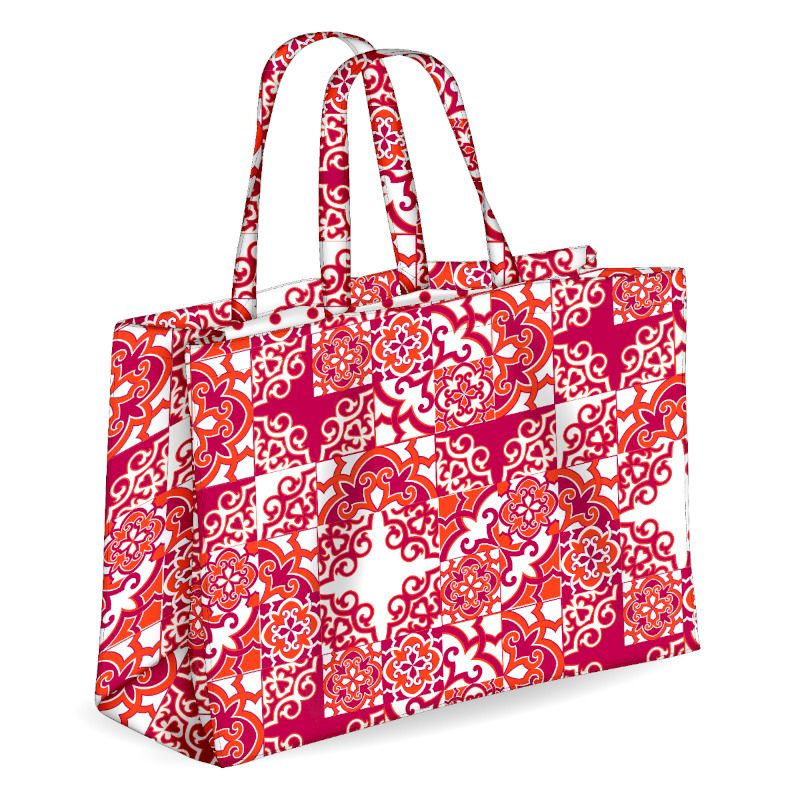 Colors Tote Borsa Mare Reversibile Colore Rosso