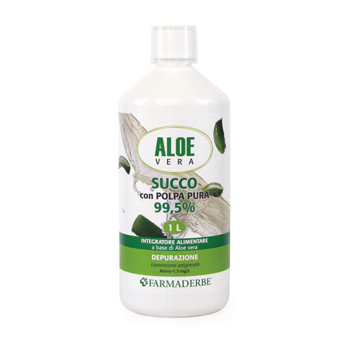 Farmaderbe Aloe Vera Succo Polpa Pura 1000ml funzione epatica e digestiva