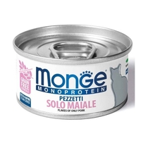 Monge Monoprotein Pezzetti Solo Maiale Cibo Umido Per Gatti Adulti 90g-1