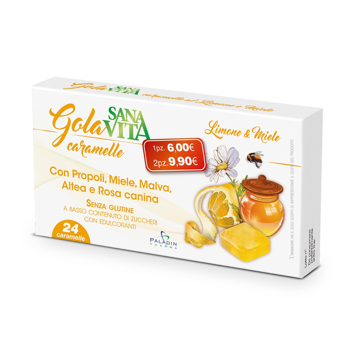 Sanavita Limone E Miele per il benessere della gola  24 Caramelle