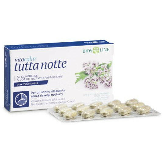 Bios Line Vitacalm Tutta Notte Melatonina 60 Compresse	