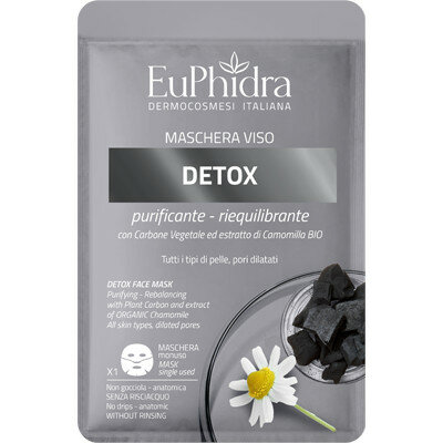 Image of Euphidra Maschera Viso Detox purificante e riequilibrante 1 maschera monouso